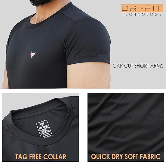 Gym T-Shirt - Lightweight & Breathable Black Workout Shirt