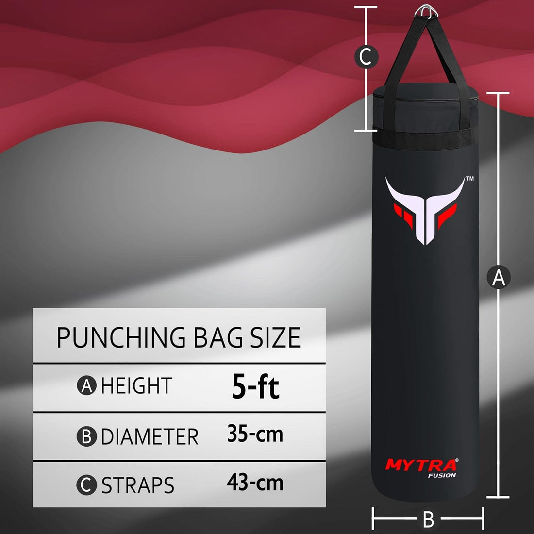 Mytra Fusion Boxing Punch Bag - Unfilled Punch Bag 4FT & 5FT