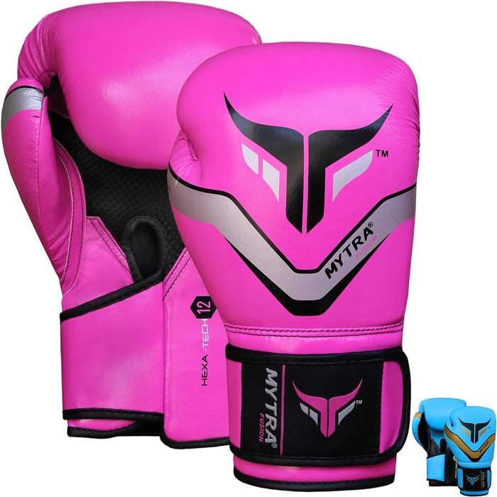 Mytra Fusion boxing gloves with Ventilated Palm for Men & Women Punching Gloves MMA Muay Thai Training Workout Kickboxing Gloves, pink boxing gloves, punching bag gloves, best training gloves