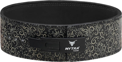 Powerlifting L-5 Gym Belt, 4 Inch Wide, Ornate design Leather Workout Belt For Weightlifting