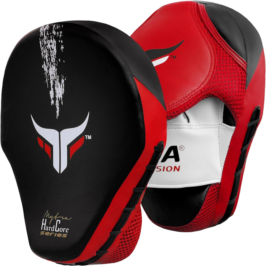 Mytra Fusion Focus Pads - Hard core Curved Boxing Mitts for Training