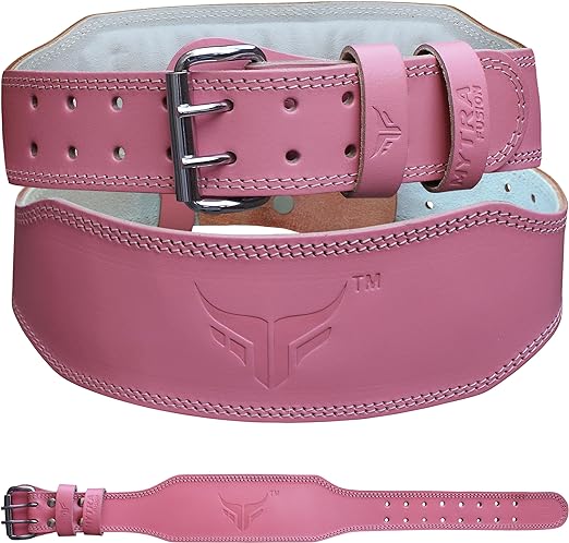 Women Weight Lifting Belt 7mm Thick, 4" Wide, Real Leather Gym Lifting Fitness belt