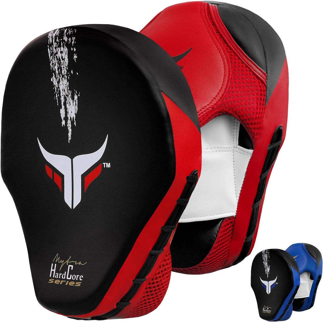 Mytra Fusion Focus Pads - Hard core Curved Boxing Mitts for Training