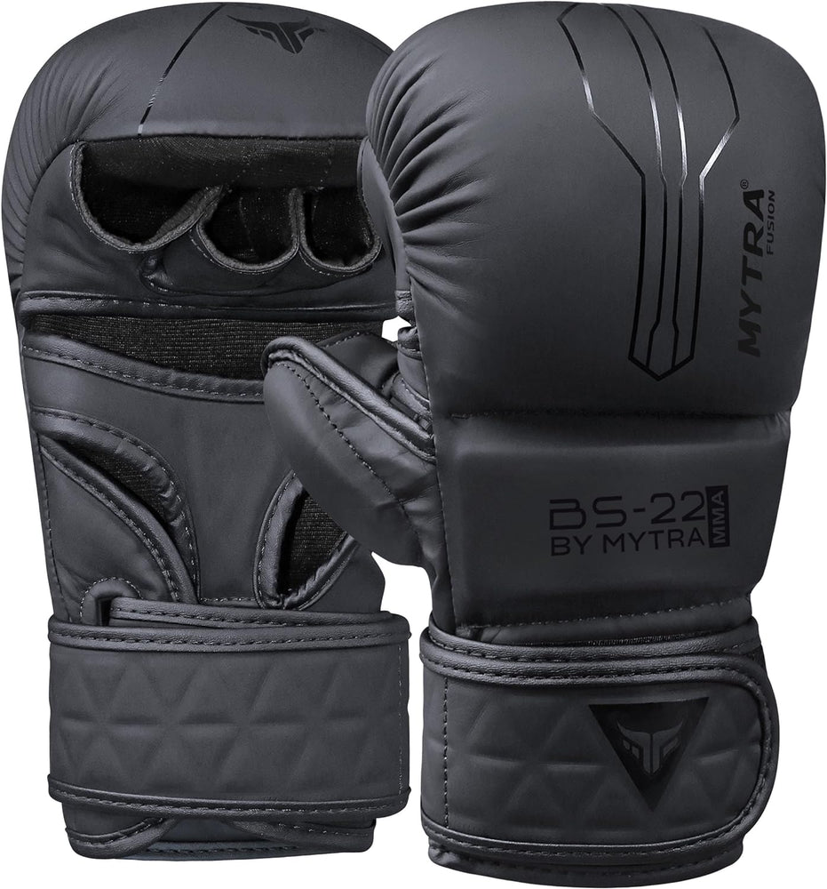 Mytra Fusion MMA Sparring Gloves Men and Women MMA Gloves with Open Breathable Palm Hybrid MMA Boxing Gloves, Mixed Martial Arts Gloves for Kickboxing, Grappling, and Cage Fighting