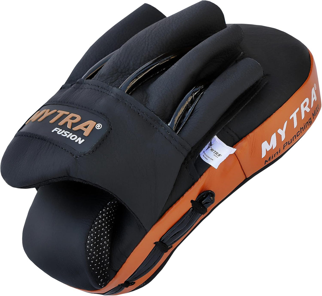 Mytra Fusion Curved Leather Boxing Pads - Lightweight Training Mitts