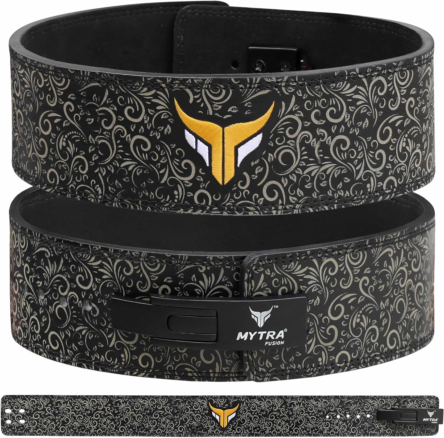 Mytra Fusion Weight Lifting 4 inch Belt With Buckle Powerlifting Unisex, lever belt weightlifting, weight lifting belt for men and women, lever belt powerlifting, leather lifting belt