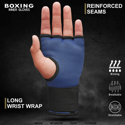 Boxing Inner Gloves 4K - Gel Padded With Long Wrist Strap