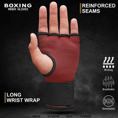 Boxing Inner Gloves 4K - Gel Padded With Long Wrist Strap