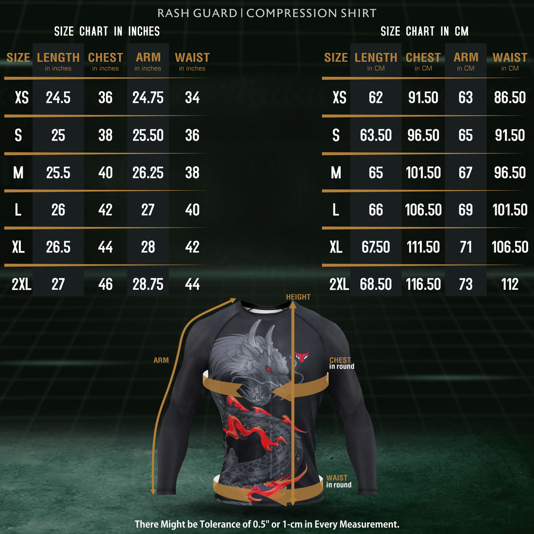 MMA Rash Guard Dragon - Men Compression Workout Top