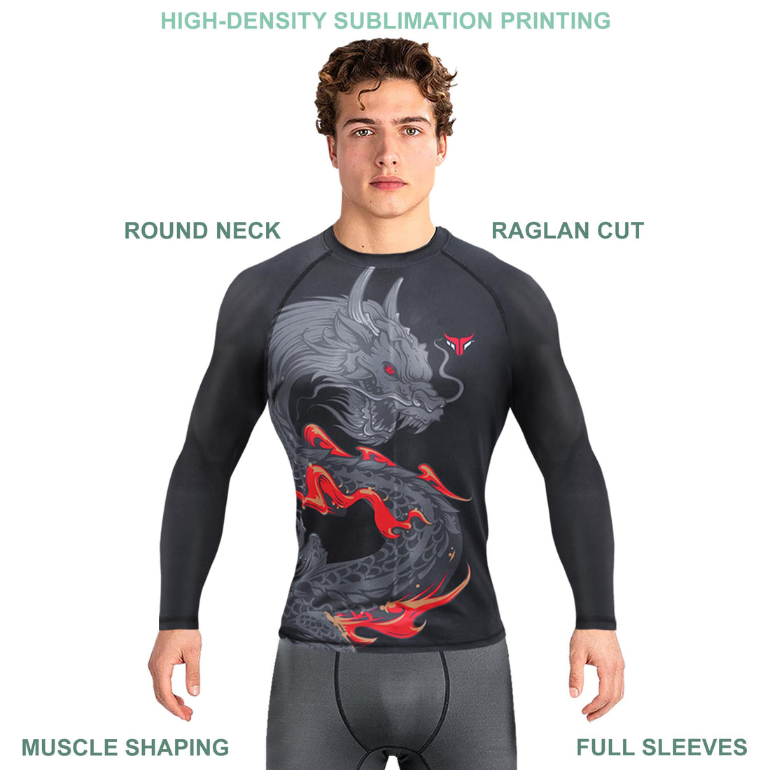 Mytra Fusion MMA Rash Guard Dragon - Men Compression Workout Top