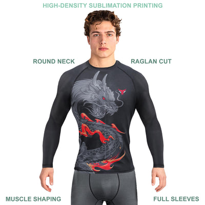 MMA Rash Guard Dragon - Men Compression Workout Top