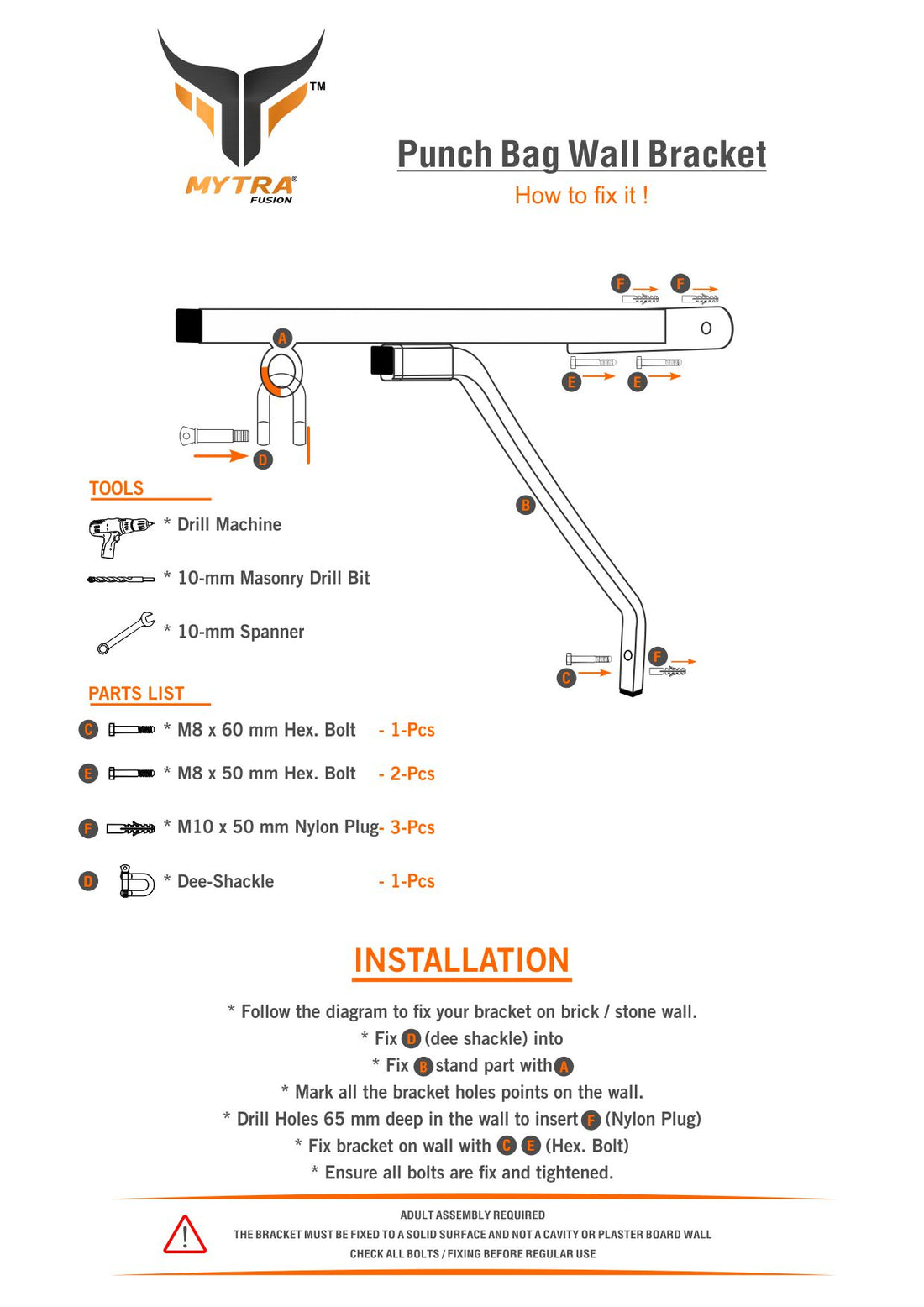 Wall Hanger - Boxing Punching Bag Mount M2