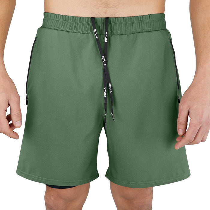 Men Running Gym Shorts 2-in-1 - Quick Dry Workout Fitness Training Short