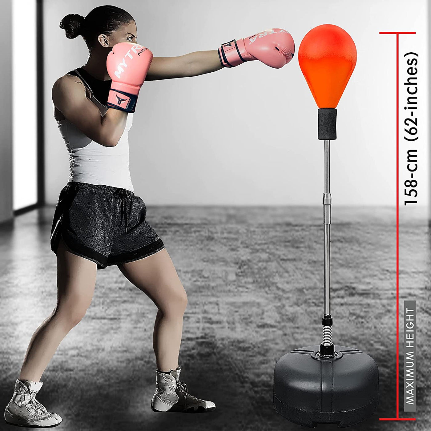 Punch Bag Free Stand Punch Bag Adult Standing Punch Bag Training Box Bag Adjustable Height 126 to 158 cm