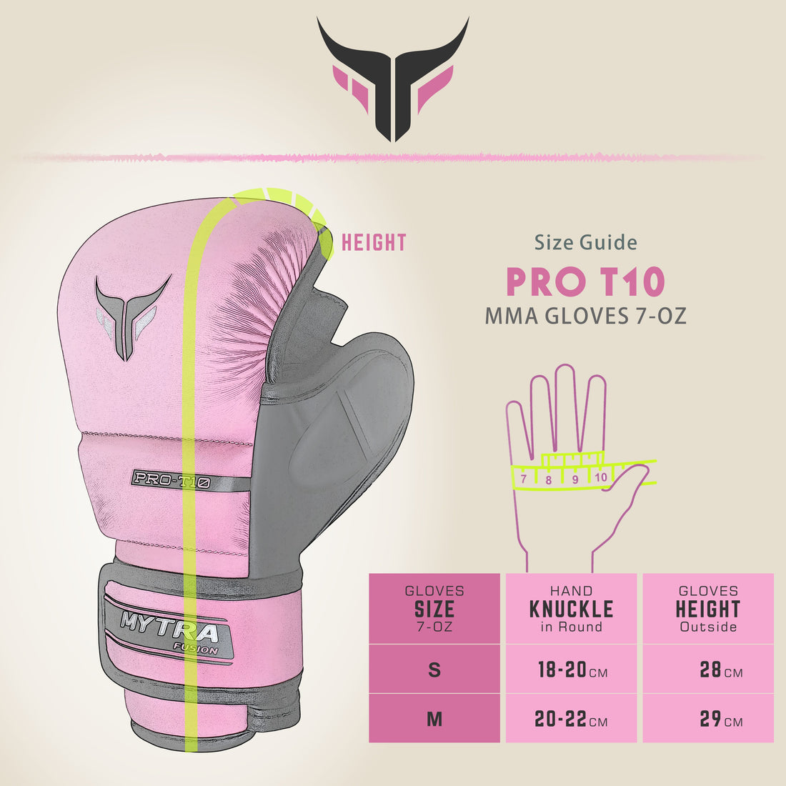 Mytra Fusion Pro T-10 MMA Gloves 7-OZ - Women Hybrid MMA Training Gloves